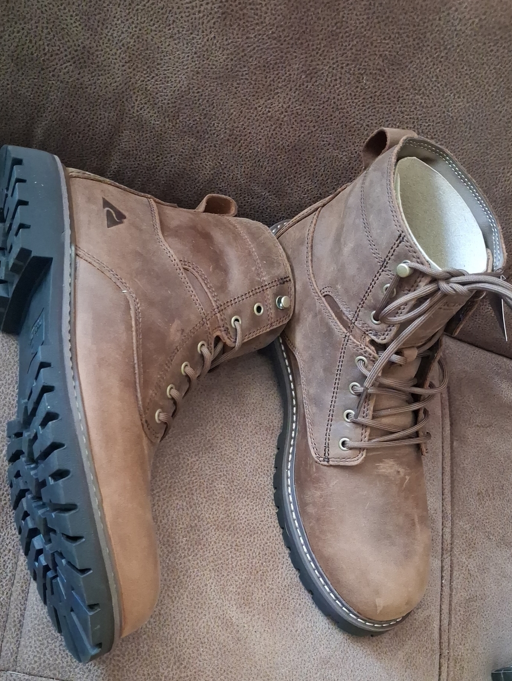 Ozark Trail Range Men's Brown Leather Lace-Up Mountain Boots Size 11